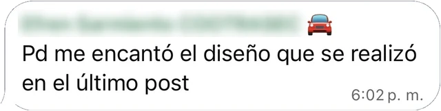 Mensaje de WhatsApp de Cootrasec a Frato: Pd me encantó el diseño que se realizó en el último post