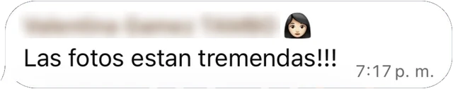 Mensaje de WhatsApp de El Tambo a Frato: Las fotos estan tremendas!!!